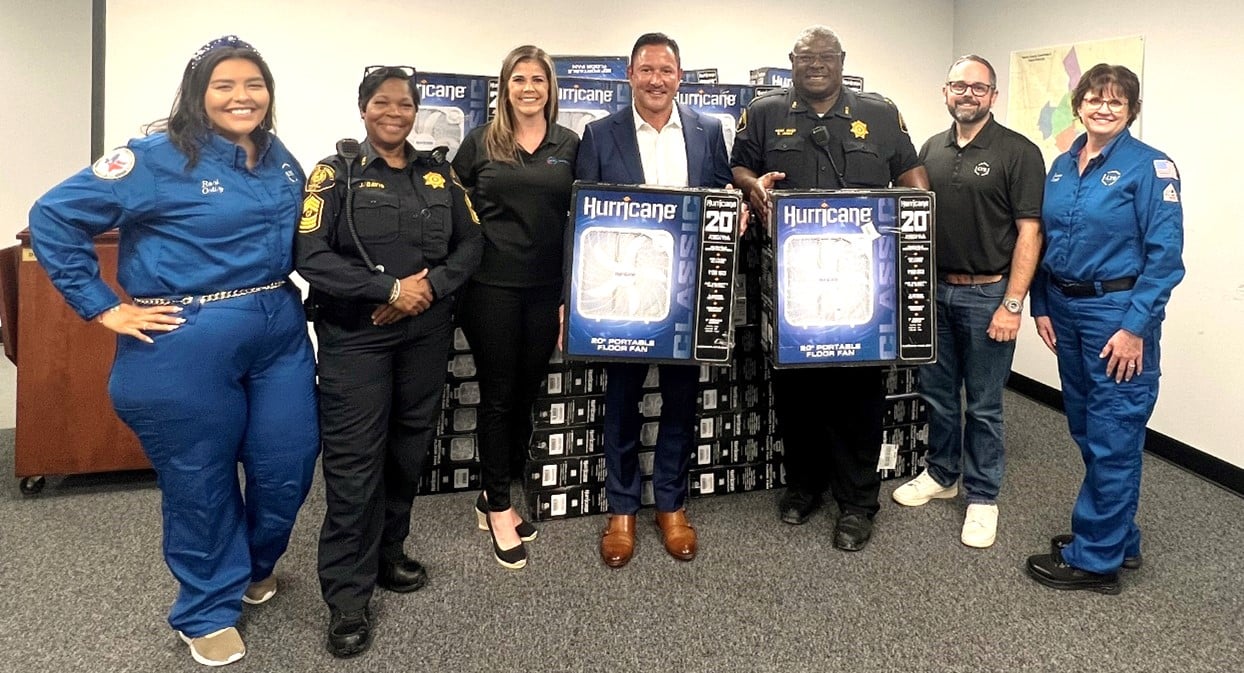 CVO representatives donating fans to Harris County Precinct 3 Constables